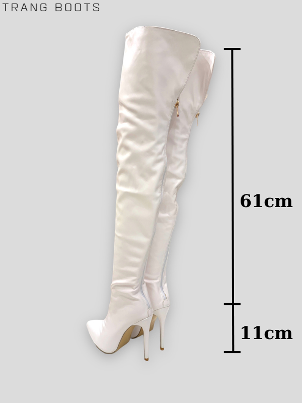 OVER KNEE BOOTS DA MỜ GÓT NHỌN KHÓA SAU