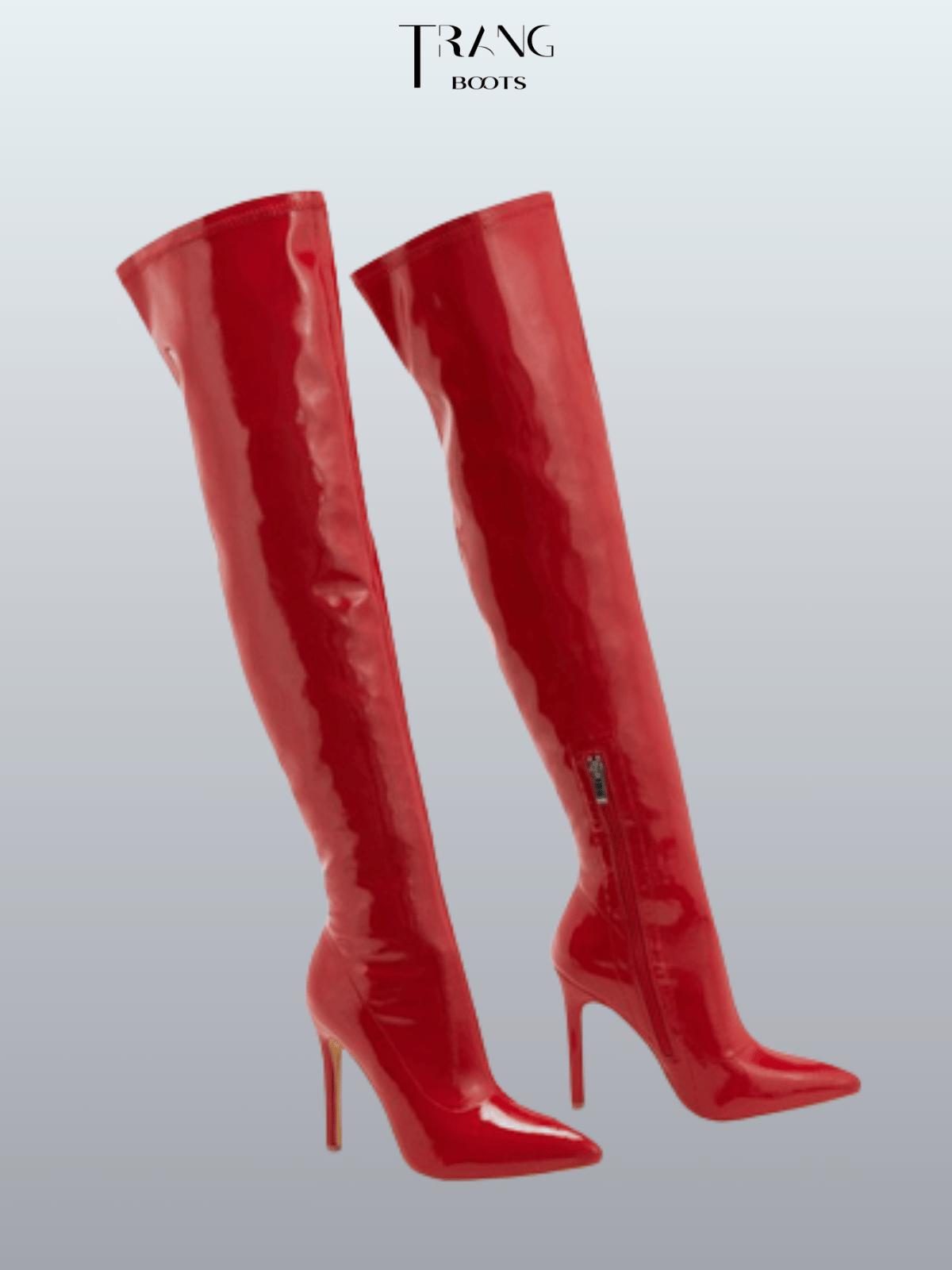 OVER KNEE BOOTS DA BÓNG MŨI NHỌN GÓT NHỌN