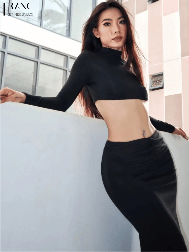 SET VÁY BODY DÀI ÁO CROPTOP