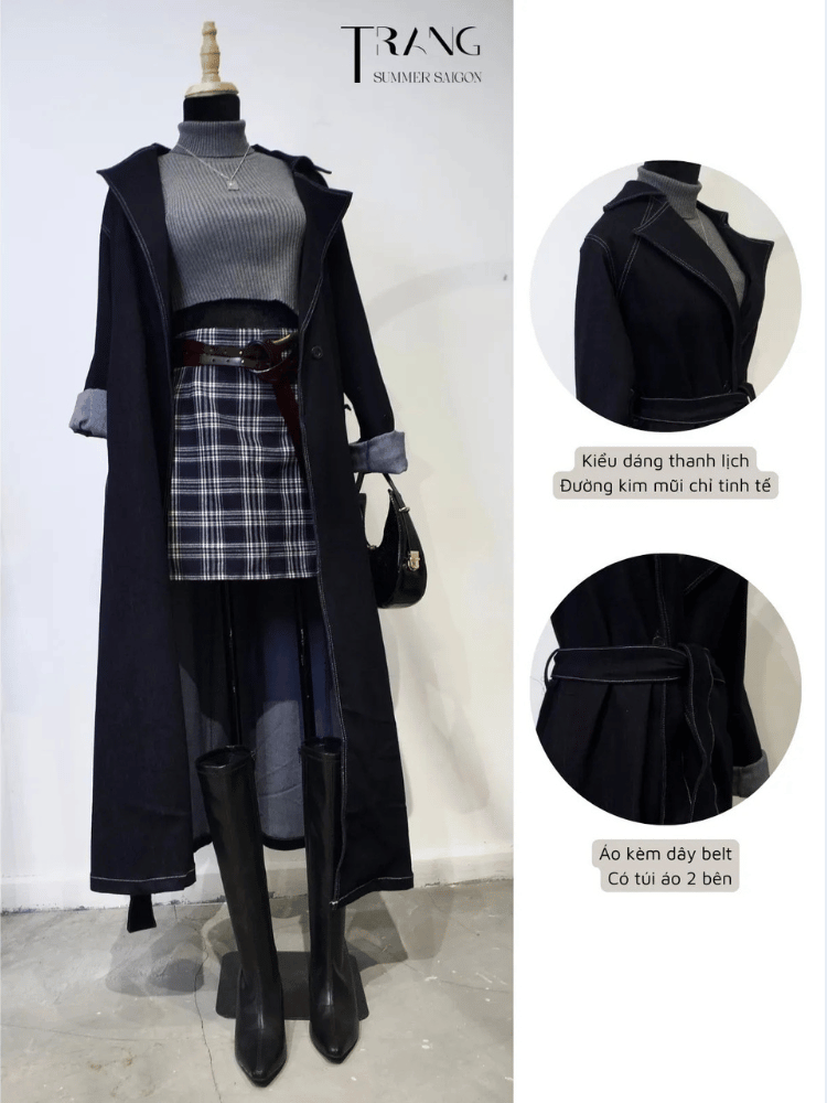 DECEM MANTO JEANS - ÁO MANTO JEANS MÀU XANH ĐEN