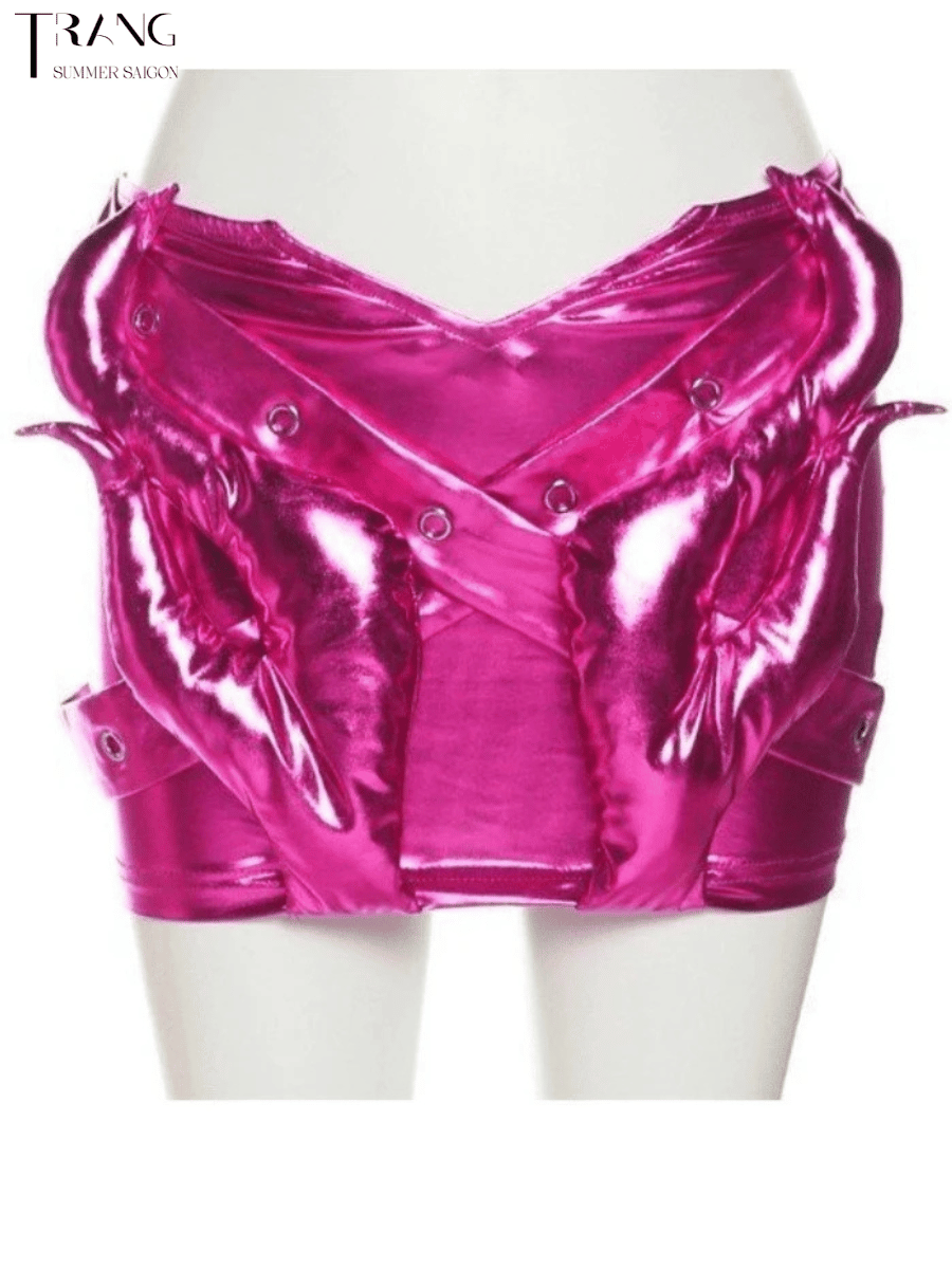 CHÂN VÁY METALLIC HỒNG