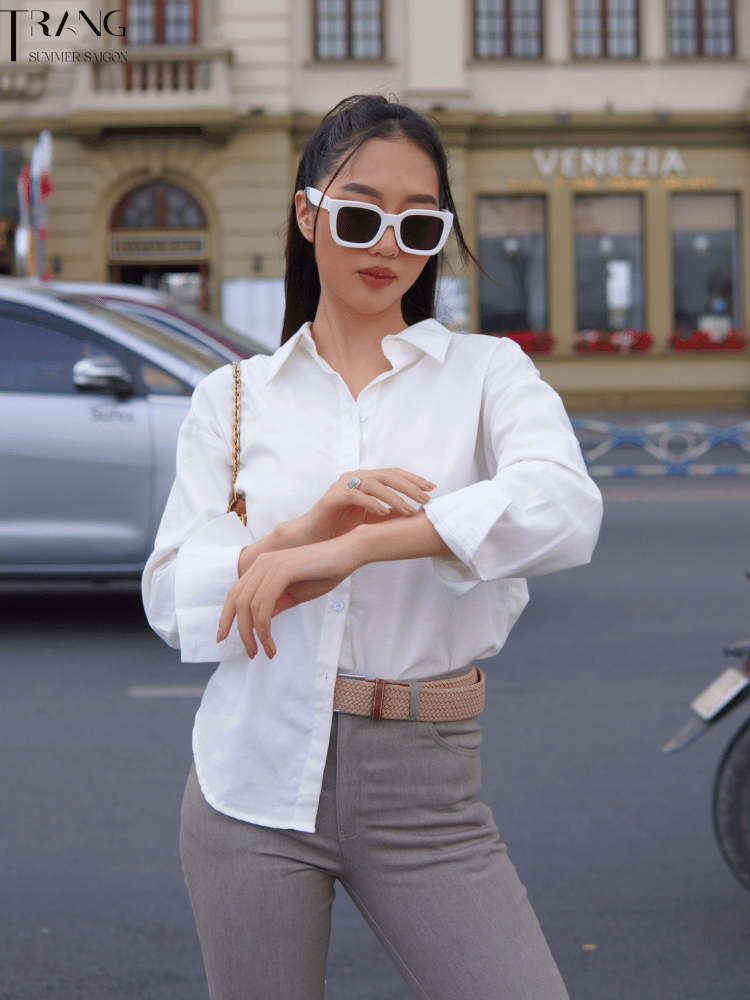 ÁO SƠ MI COTTON CỔ ĐIỂN MÀU