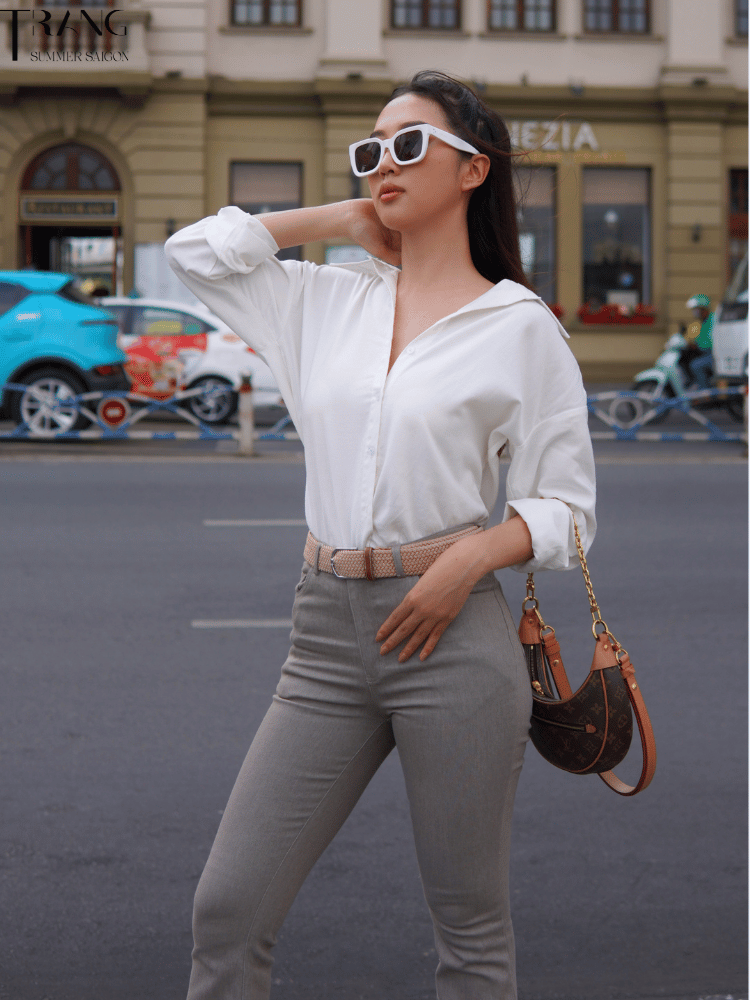 ÁO SƠ MI COTTON CỔ ĐIỂN MÀU