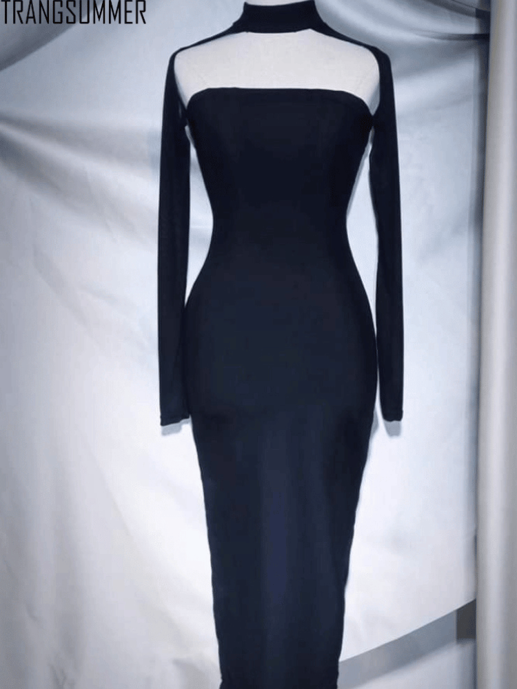 ĐẦM BODY LƯỚI DÁNG DÀI CUT-OUT