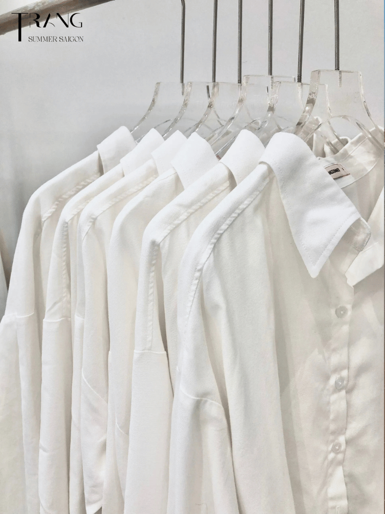 MONA CLASSIC WHITE SHIRT- ÁO SƠ MI COTTON CỔ ĐIỂN MÀU TRẮNG MONA