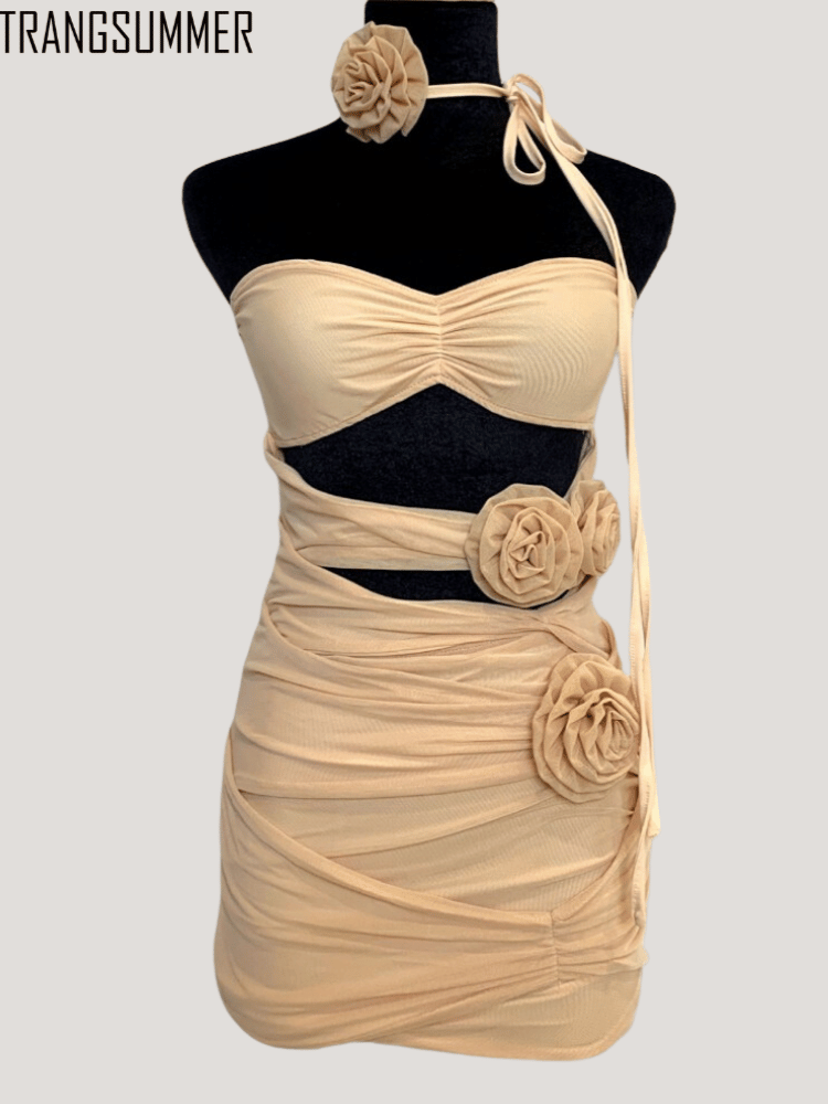 ĐẦM BODY NGẮN LƯỚI CUT-OUT