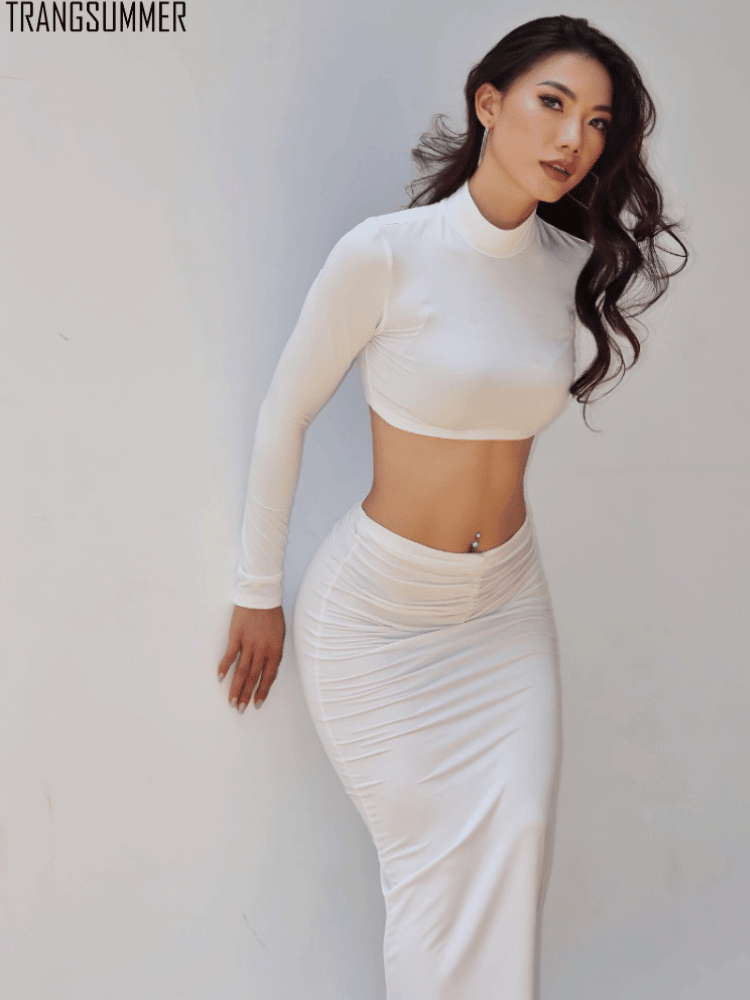 SET VÁY BODY DÀI ÁO CROPTOP