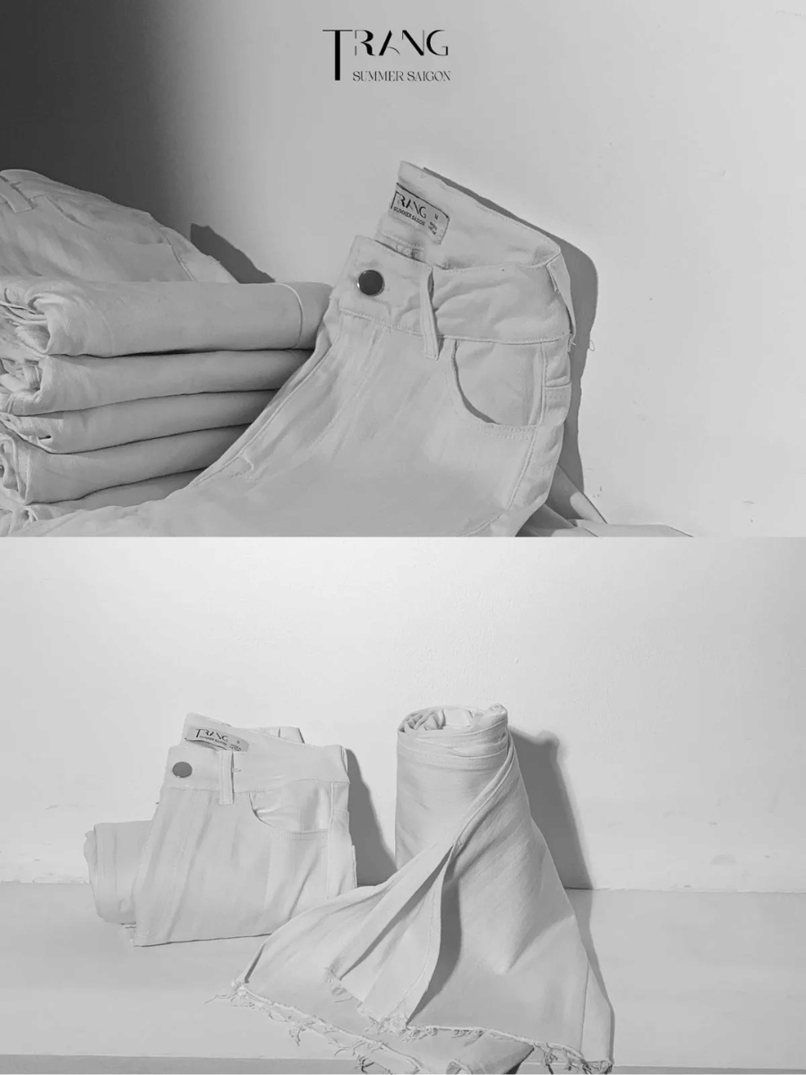 DECEM HIGH WAIST WHITE FLARE TROUSERS - QUẦN JEANS ỐNG LOE LƯNG CAO CO GIÃN