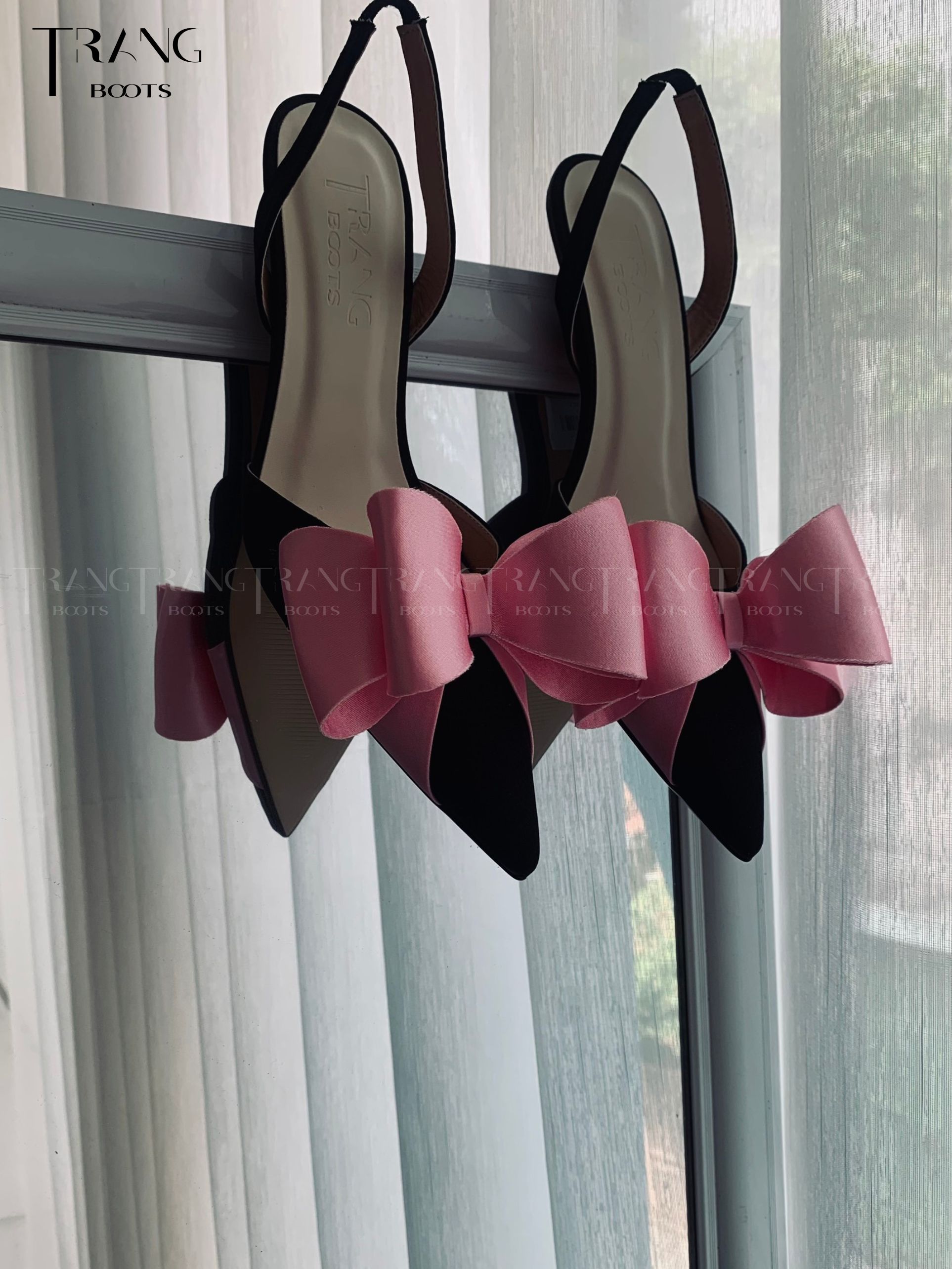 GIÀY CAO GÓT MŨI NHỌN PHỐI NƠ SANG TRỌNG GÓT 7CM LISA PHIÊN BẢN 2.0