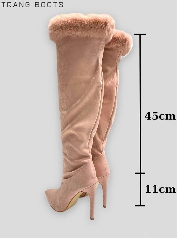 KNEE BOOTS LÔNG HỒNG