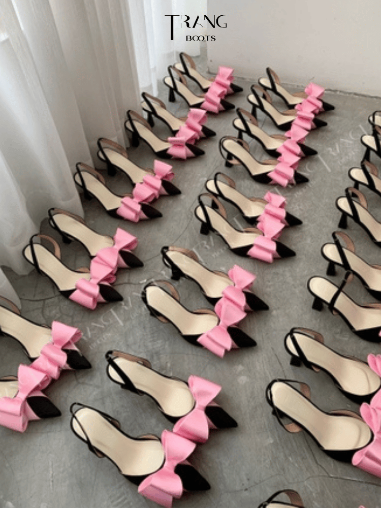 GIÀY CAO GÓT MŨI NHỌN PHỐI NƠ SANG TRỌNG GÓT 7CM LISA PHIÊN BẢN 2.0