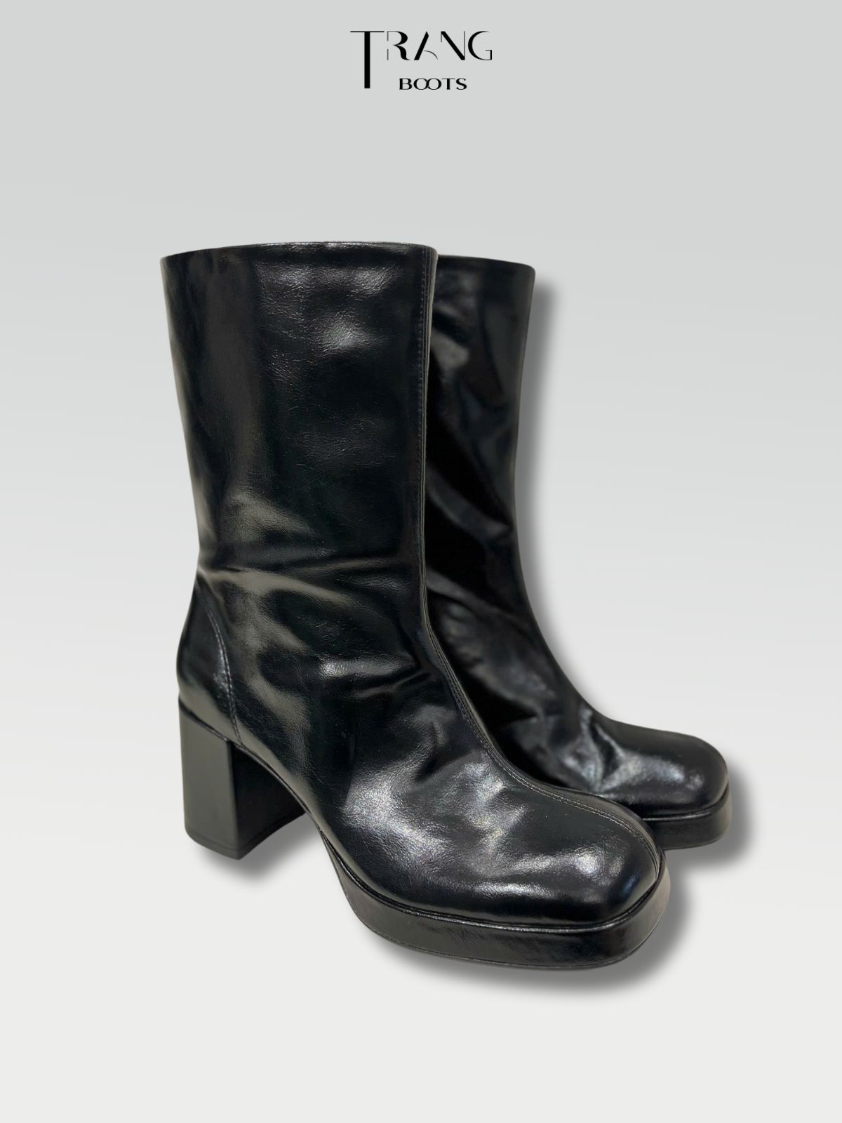 ANKLE BOOTS ZARA CỔ CAO ĐẾ TRỤ