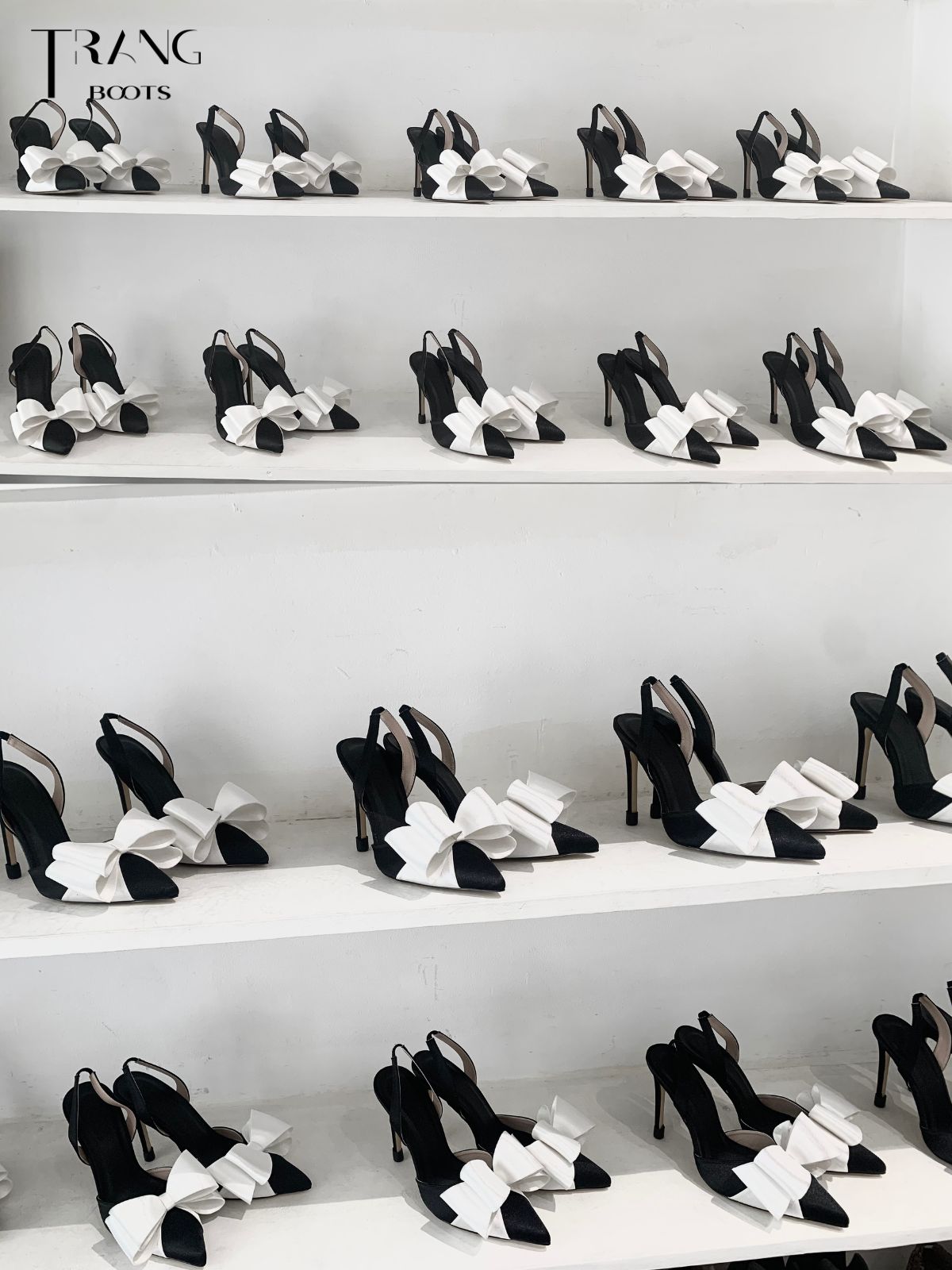 GIÀY CAO GÓT MŨI NHỌN PHỐI NƠ TRẮNG SANG TRỌNG GÓT 10CM LISA PHIÊN BẢN 3.0