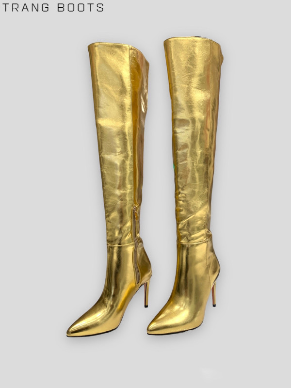 OVER KNEE BOOTS METALLIC GÓT NHỌN