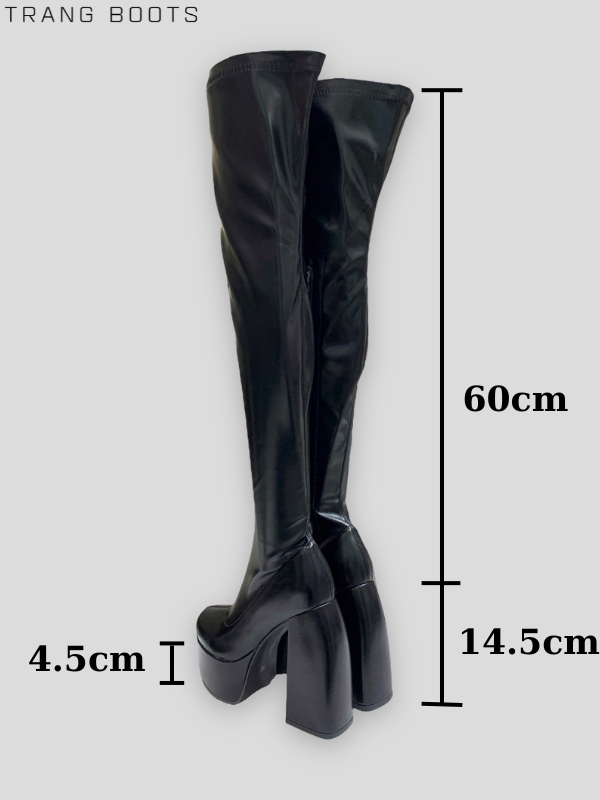 OVER KNEE BOOTS PLATFORM MŨI VUÔNG