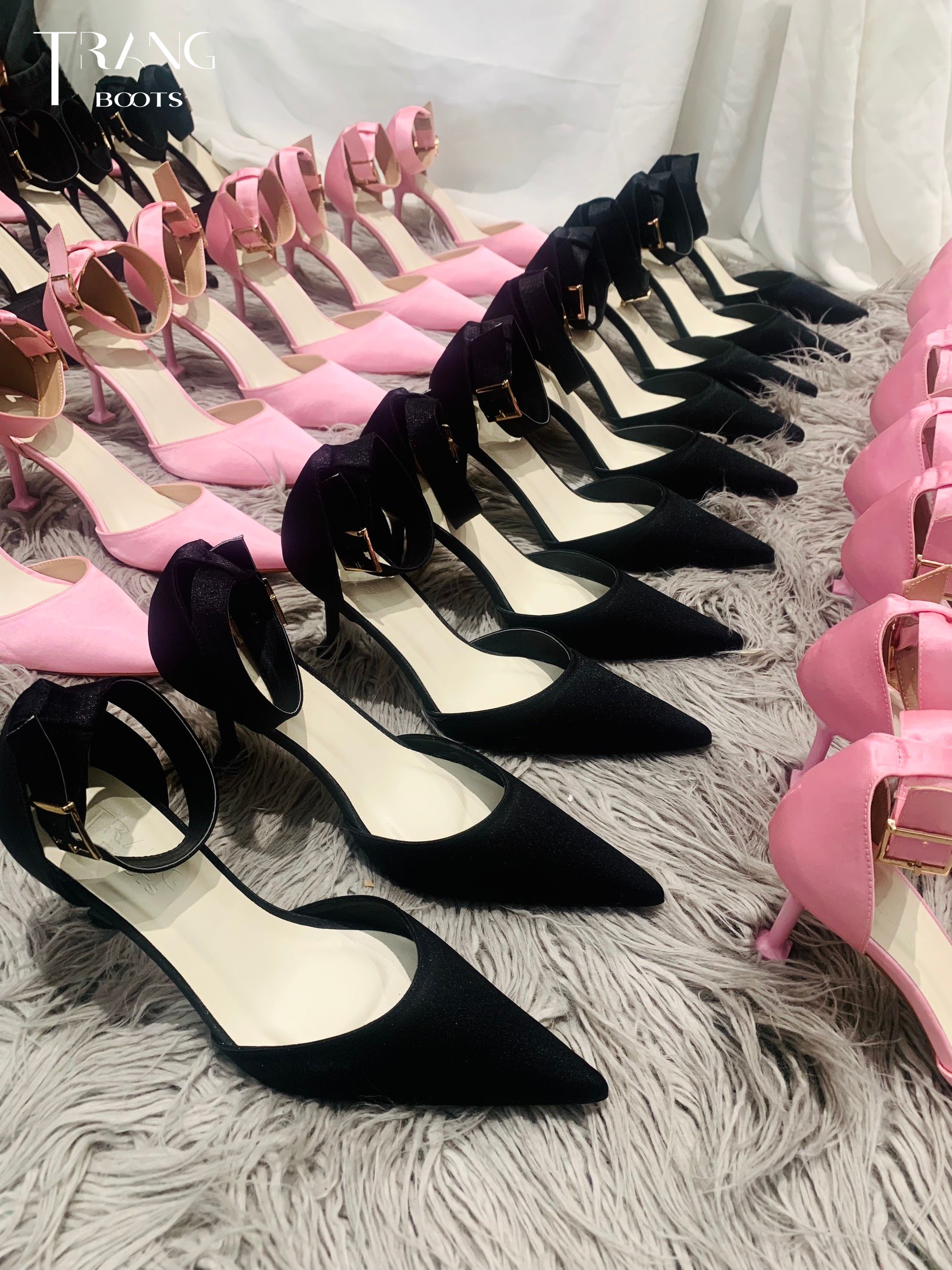 LISA HIGH-HEELS - GIÀY CAO GÓT MŨI NHỌN LỤA SATIN LISA ĐEN