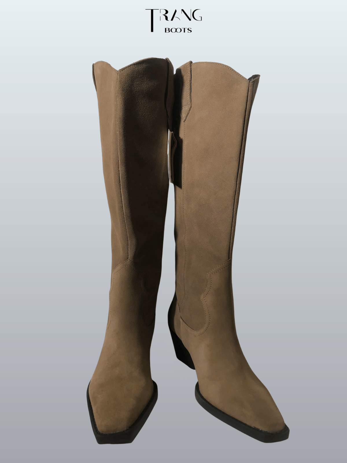 BOOTS COWBOY DÀI ĐẾN GỐI CHẤT DA LỘN HÀNG PULL&PEAR