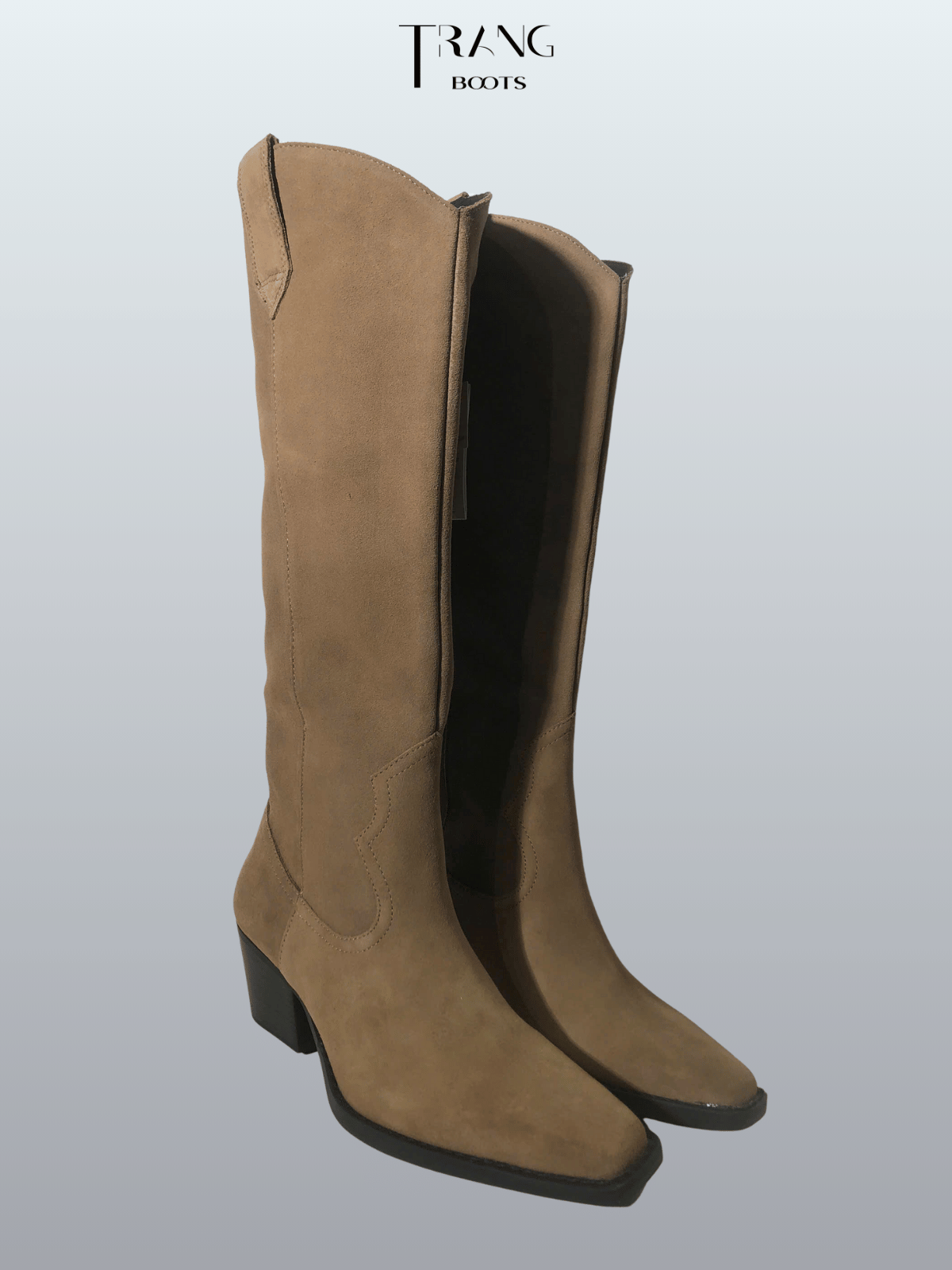 BOOTS COWBOY DÀI ĐẾN GỐI CHẤT DA LỘN HÀNG PULL&PEAR