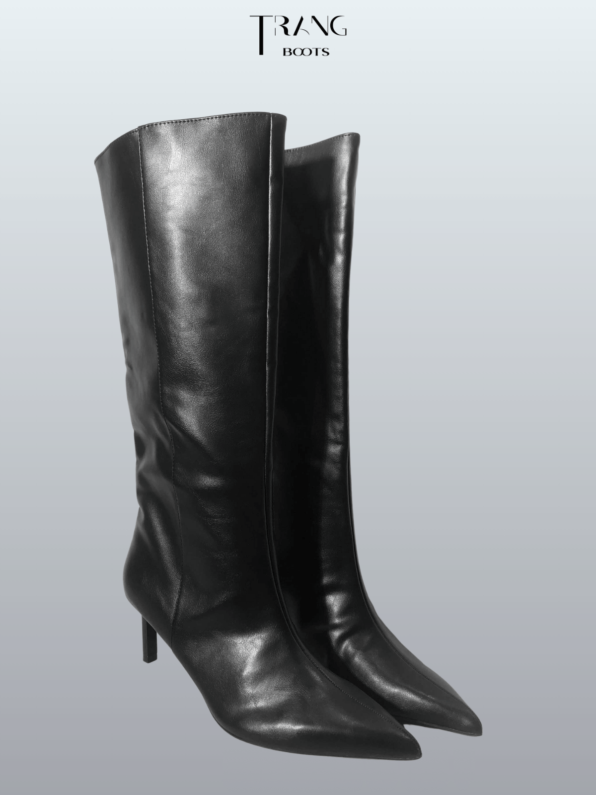 BOOTS GỐI DÁNG ỐNG ĐỨNG THỜI TRANG GÓT NHỌN CÓ KHÓA KÉO BERSHKA