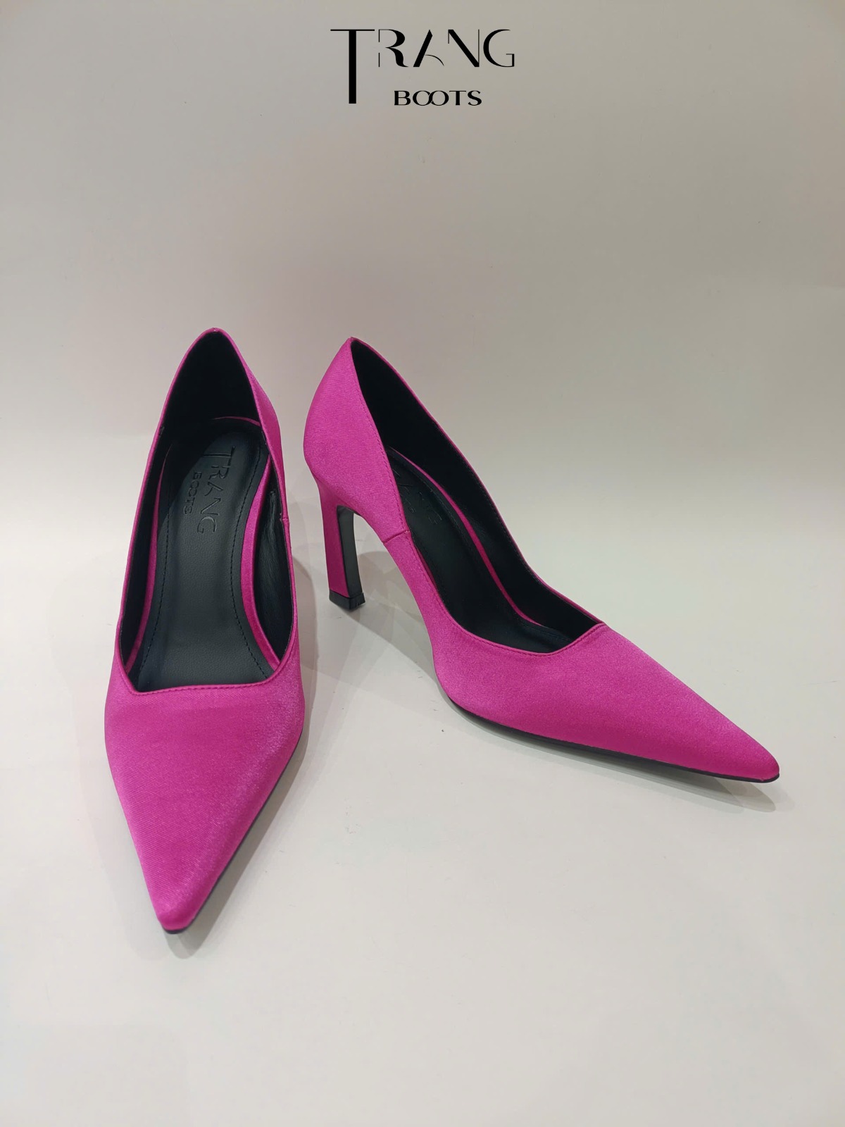 CHARLOTTE SATIN PUMPS - ROYAL FUCHSIA