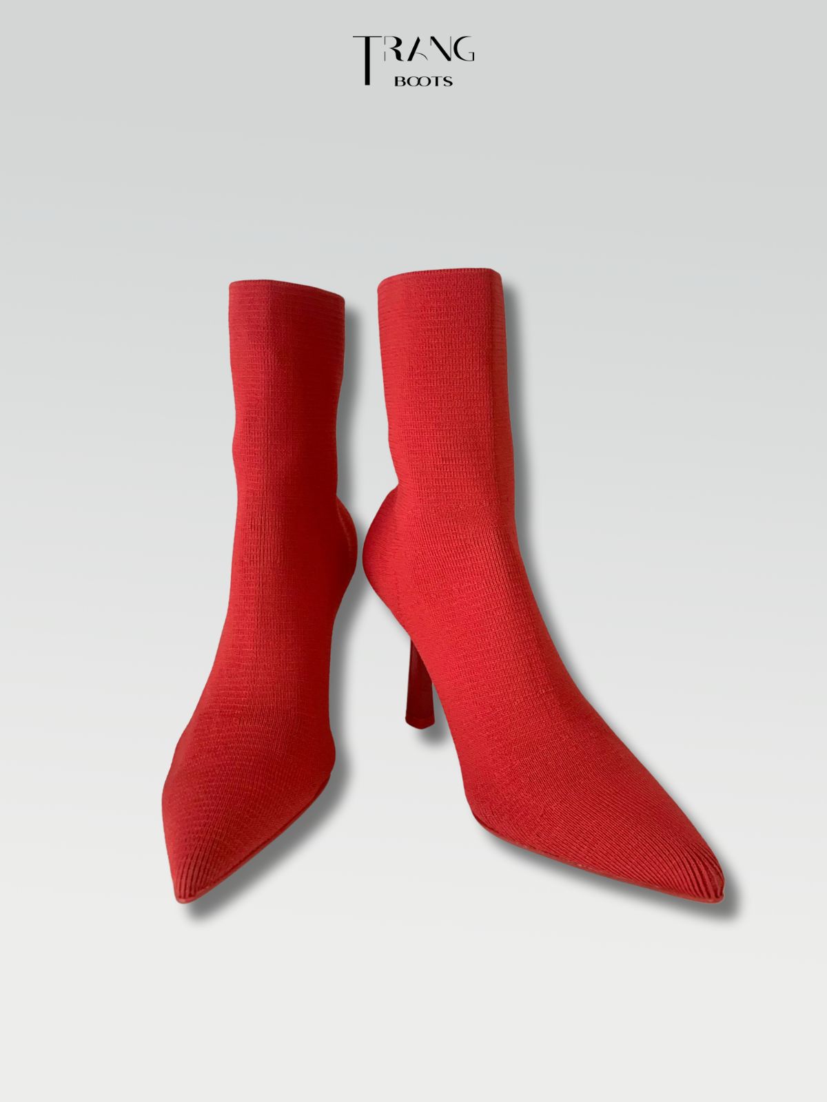 LEFTIES SOCK BOOTS WOOL HIGH HEELS BOOTS RED - SOCK BOOTS THUN LEN MÀU ĐỎ