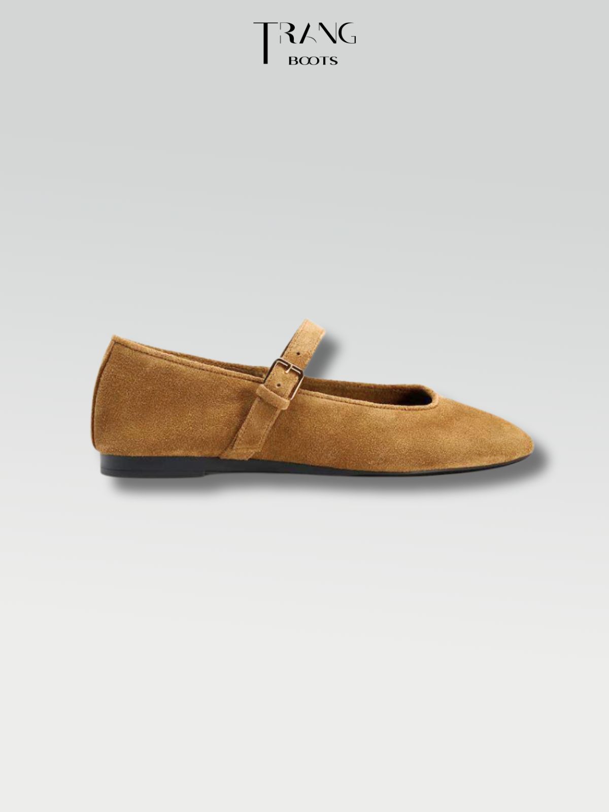 GIÀY MARY JANES BỆT DA THẬT MÀU NÂU