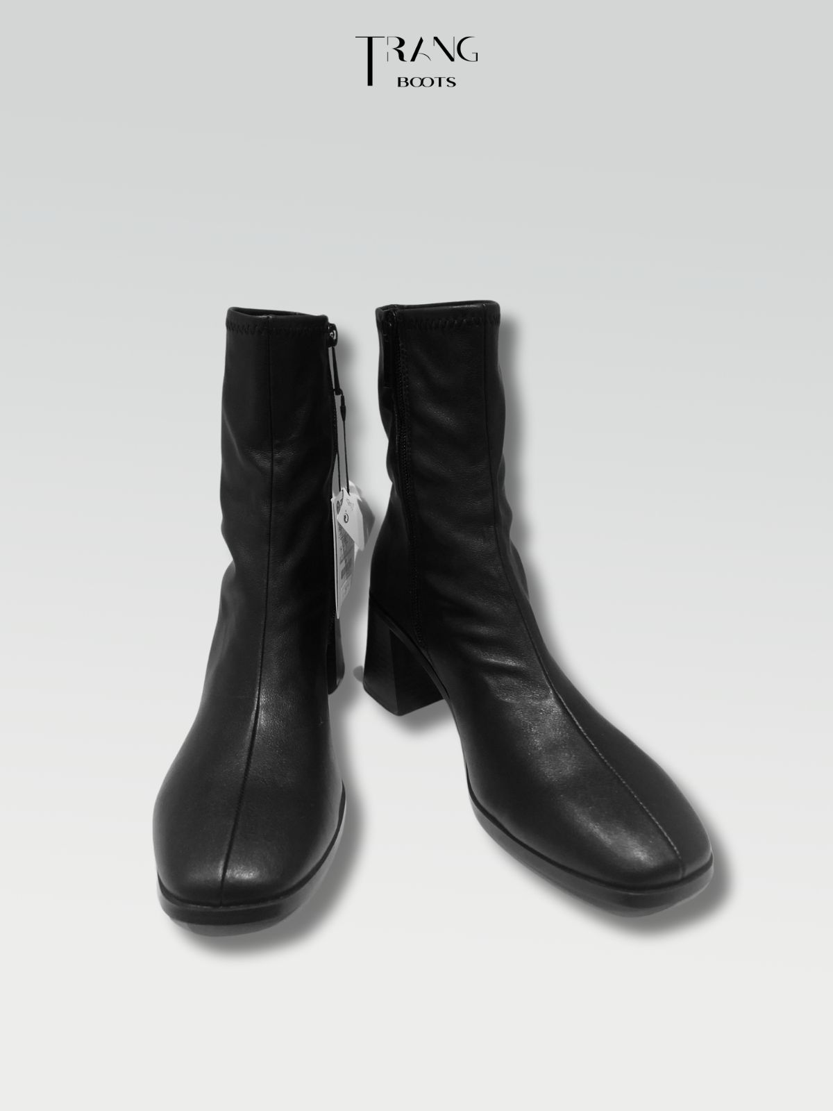 ANKLE BOOTS BLACK - BOOTS MŨI VUÔNG MÀU ĐEN
