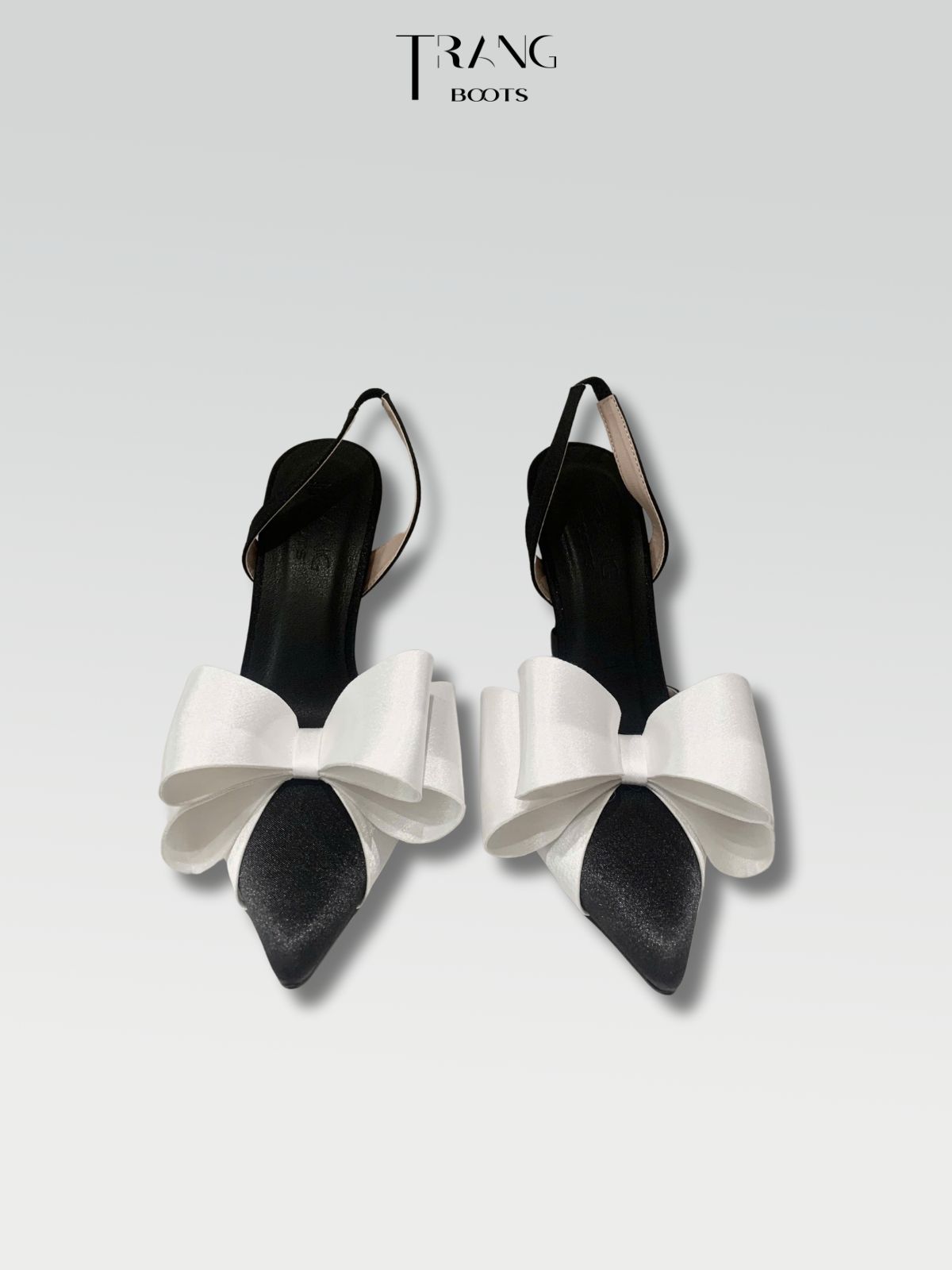 GIÀY CAO GÓT MŨI NHỌN PHỐI NƠ TRẮNG SANG TRỌNG GÓT 10CM LISA PHIÊN BẢN 3.0