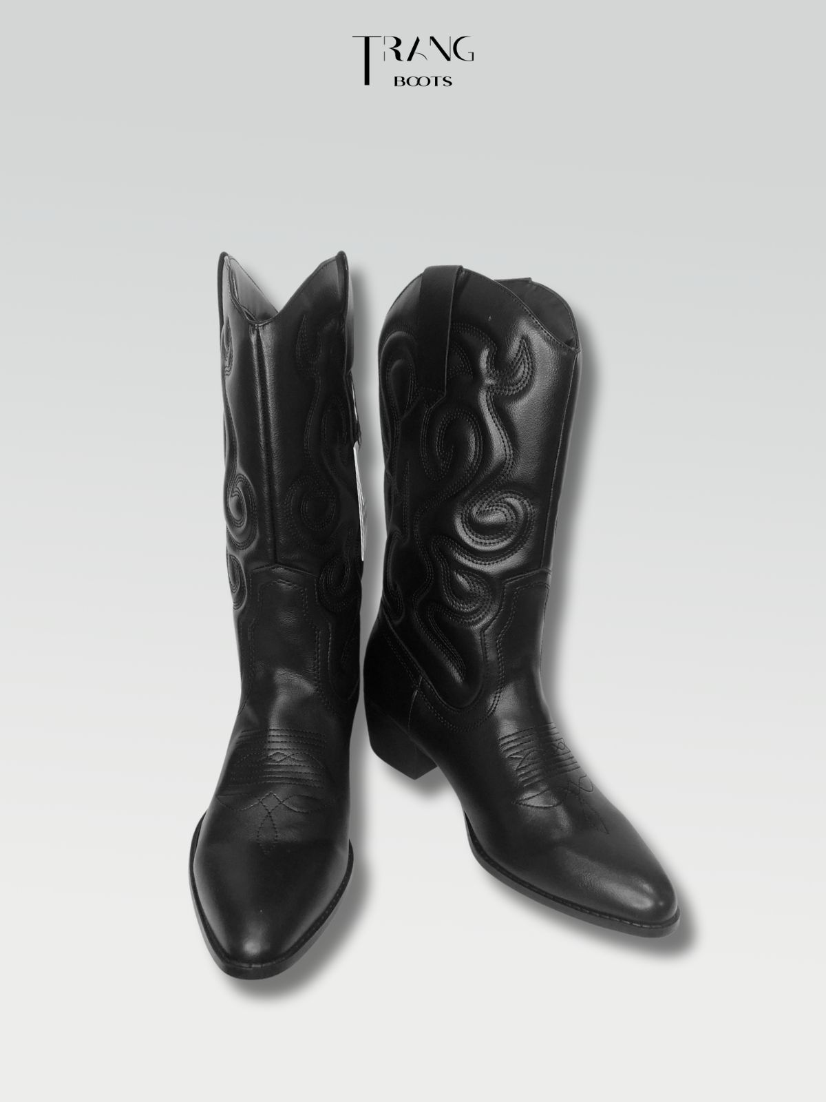 LEATHER COWBOY BOOTS BLACK