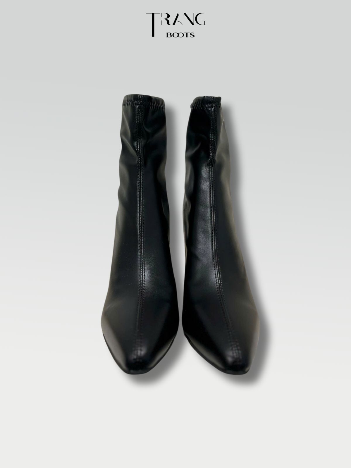 ANKLE BOOTS GÓT NHỌN DA MỜ MÀU TRẮNG KEM