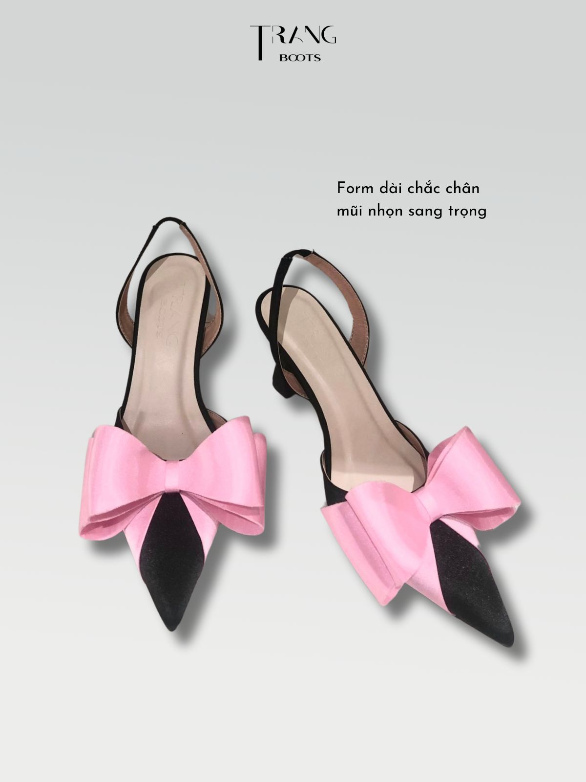 GIÀY CAO GÓT MŨI NHỌN PHỐI NƠ SANG TRỌNG GÓT 7CM LISA PHIÊN BẢN 2.0