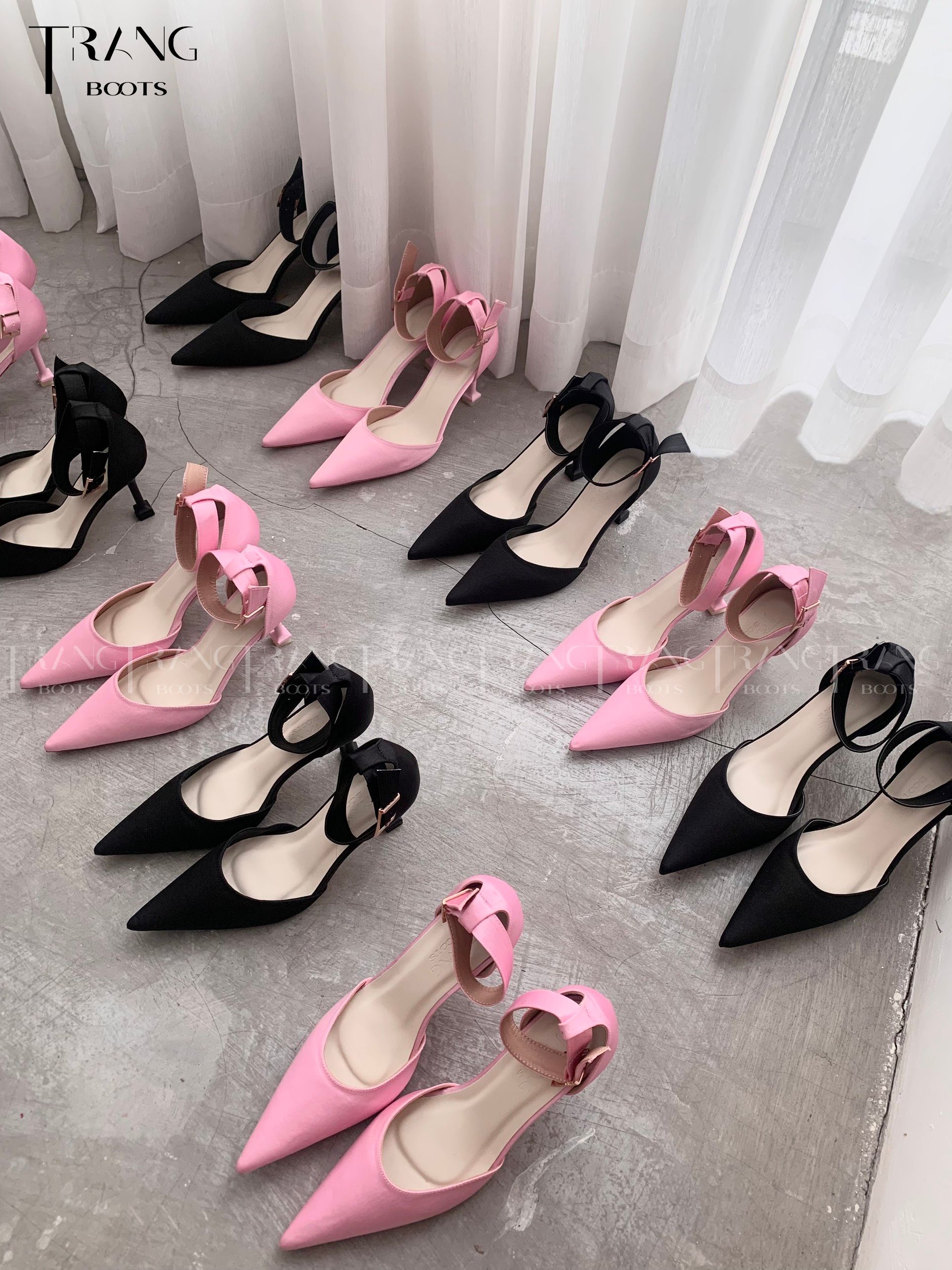 LISA HIGH-HEELS - GIÀY CAO GÓT MŨI NHỌN LỤA SATIN LISA ĐEN