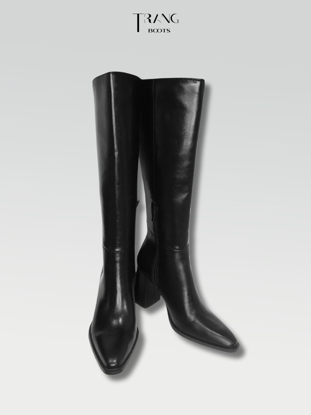 BLOCK HEEL LEATHER KNEE BOOTS - BOOTS GỐI DA GÓT TRỤ