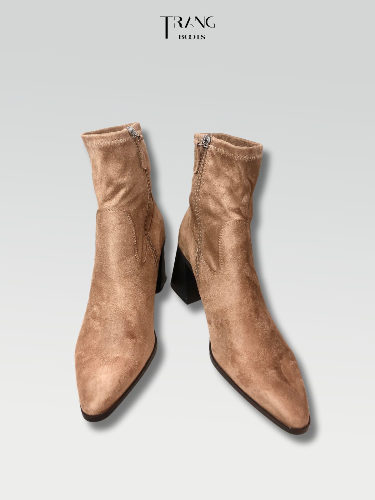 HIGH-HEEL SOCK ANKLE BOOTS - BOOTS CỔ NGẮN CHẤT DA