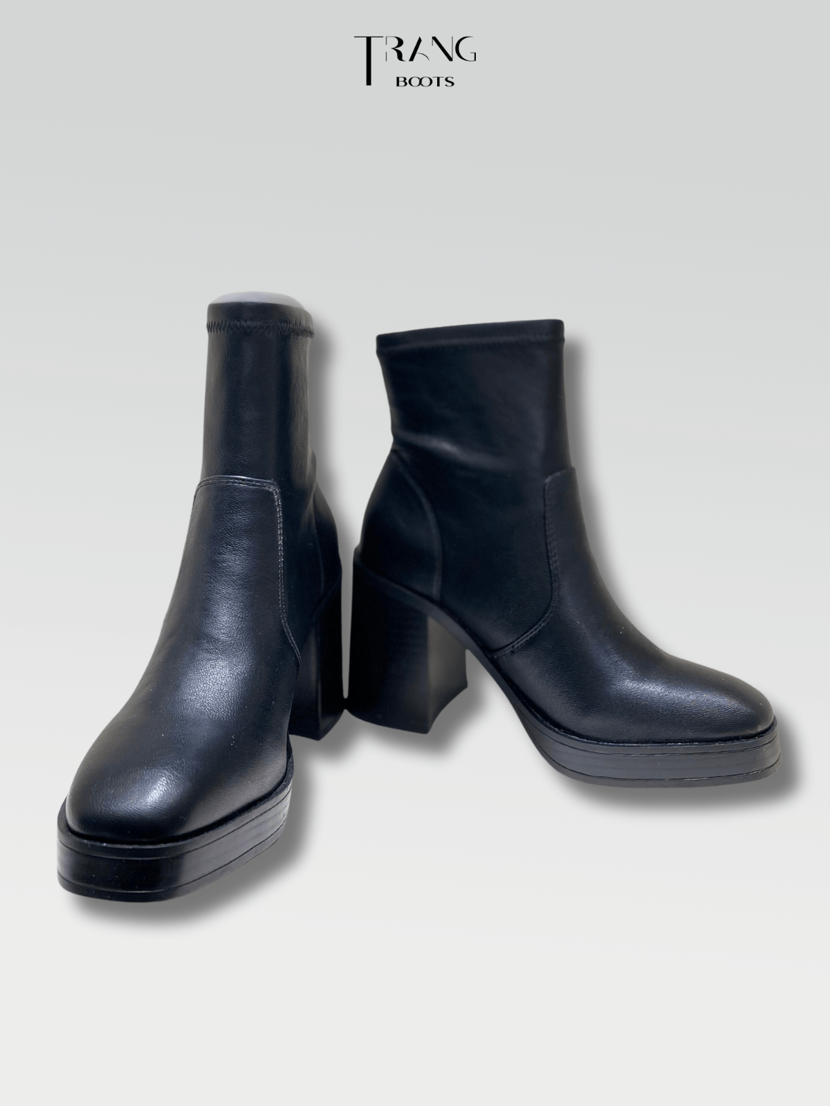 LEFTIES LEATHER ANKLE BOOTS BLACK - ANKLE BOOTS DA MỜ MÀU ĐEN