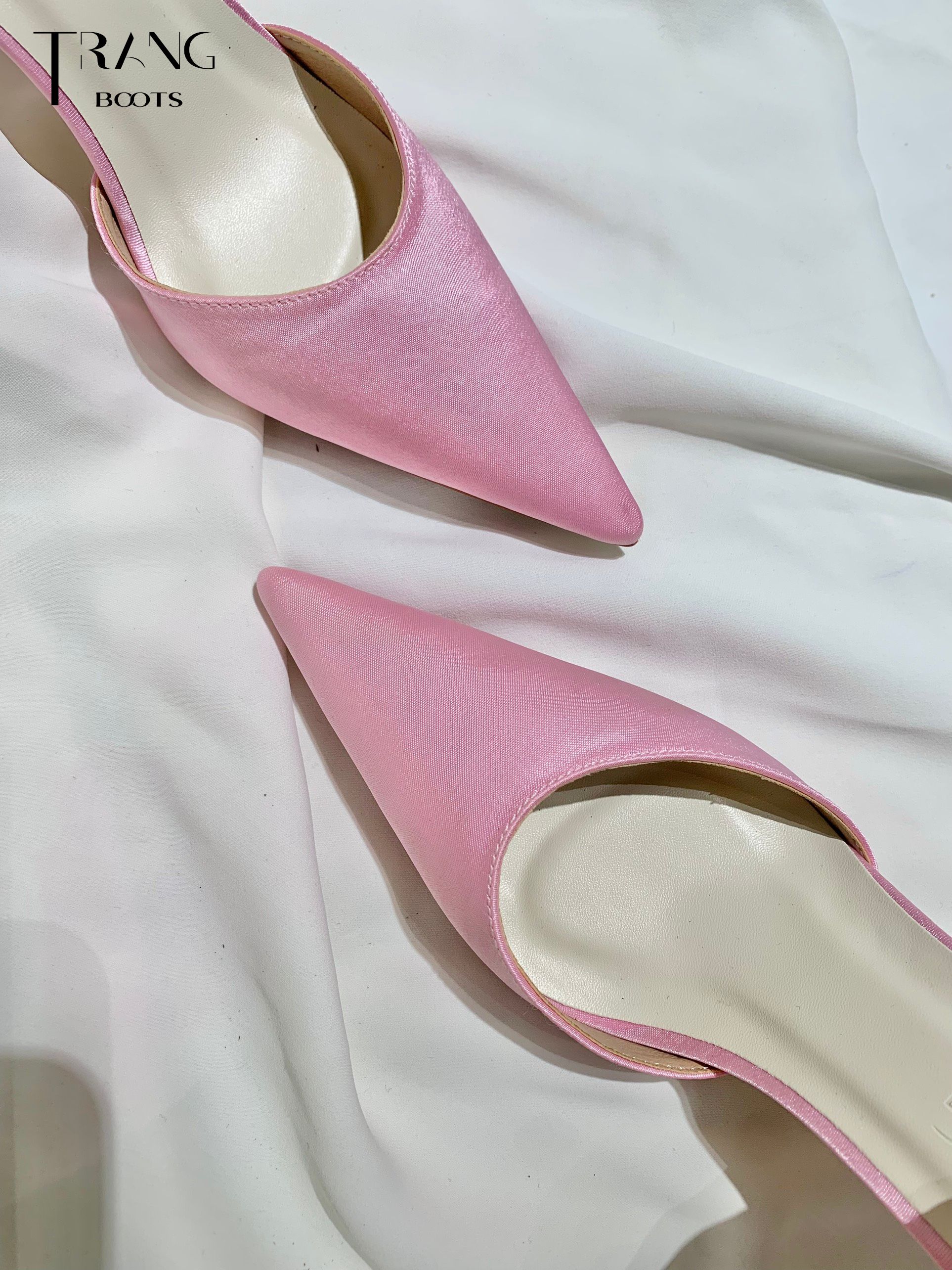 LISA HIGH-HEELS - GIÀY CAO GÓT MŨI NHỌN LỤA SATIN LISA HỒNG