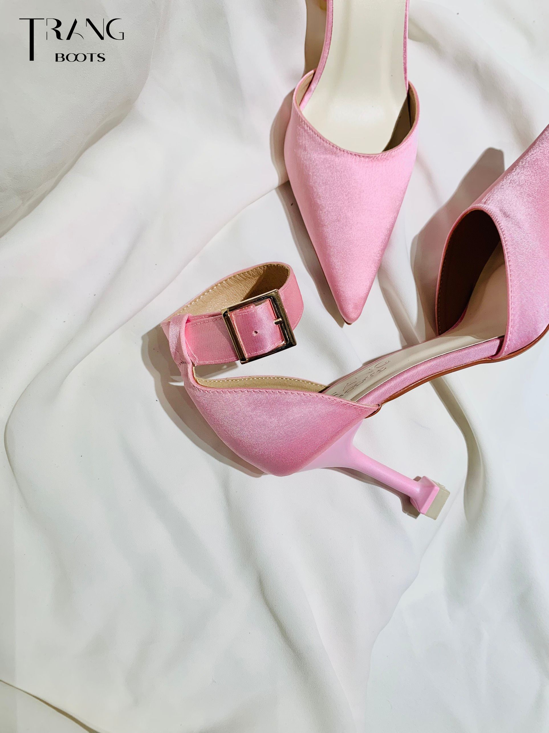 LISA HIGH-HEELS - GIÀY CAO GÓT MŨI NHỌN LỤA SATIN LISA HỒNG