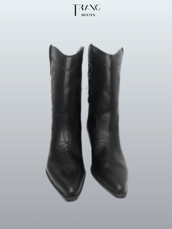 LEATHER COWBOY BOOTS BLACK