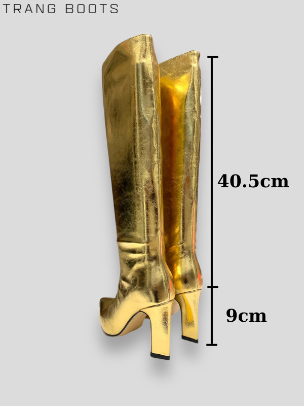 KNEE BOOTS METALLIC MŨI NHỌN