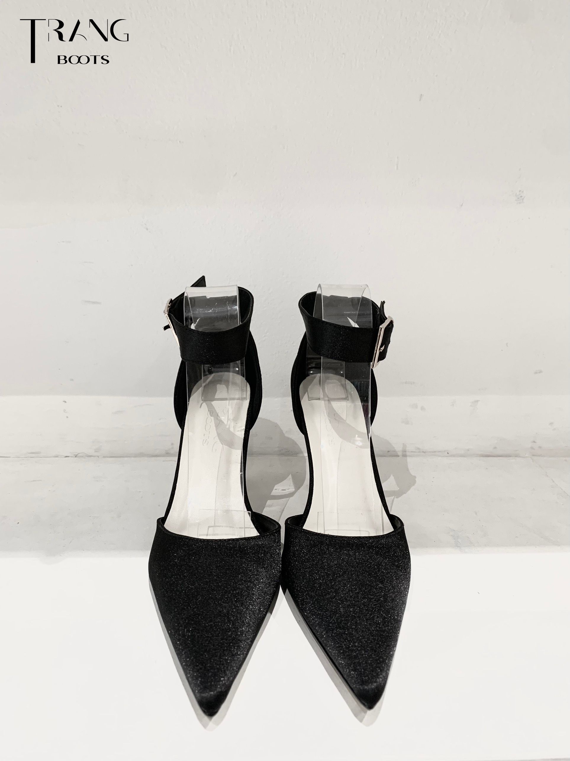 LISA HIGH-HEELS - GIÀY CAO GÓT MŨI NHỌN LỤA SATIN LISA ĐEN