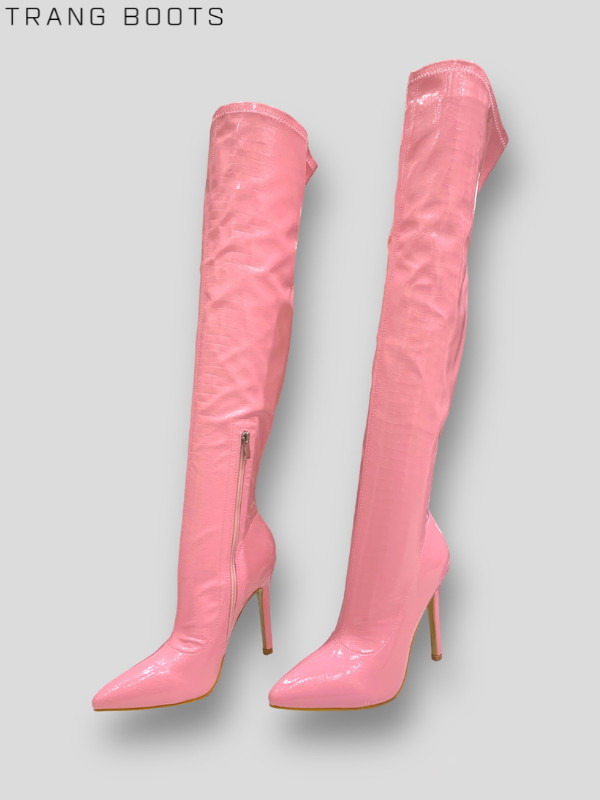 OVER KNEE BOOTS DA BÓNG GÓT NHỌN