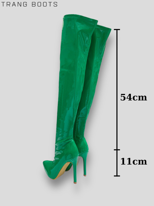 OVER KNEE BOOTS DA BÓNG GÓT NHỌN