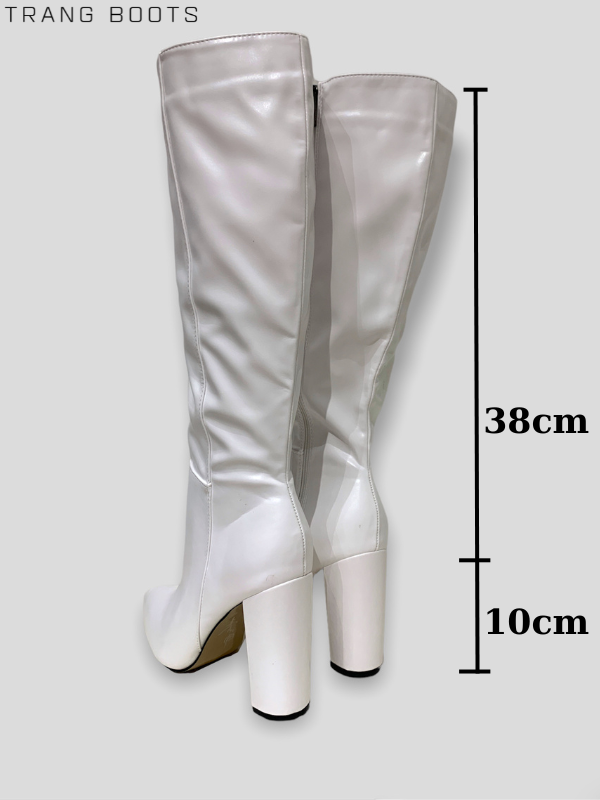 KNEE BOOTS DA MỜ MŨI NHỌN GÓT TRỤ BASIC