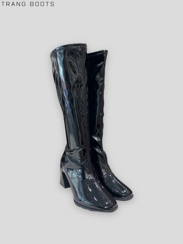 KNEE BOOTS MŨI VUÔNG GÓT KHUYẾT