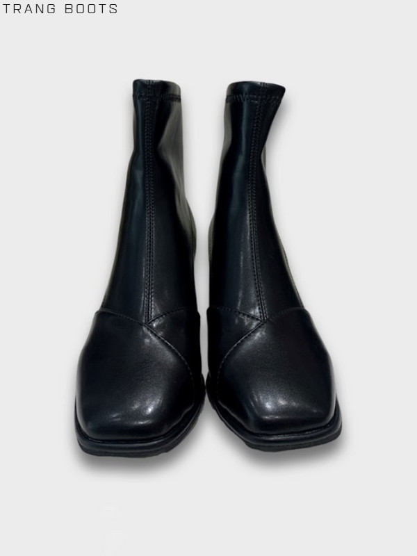 ANKLE BOOTS DA MỜ BASIC MŨI VUÔNG