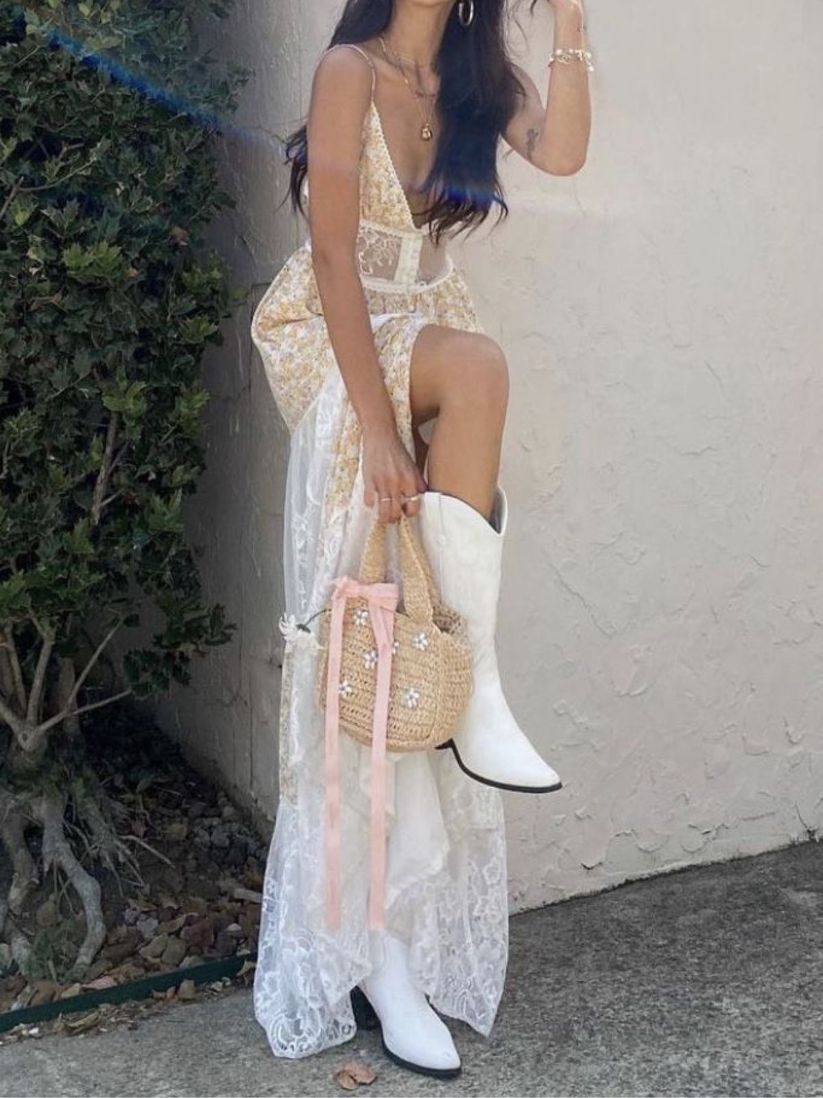 LEATHER COWBOY BOOTS WHITE - BOOTS CAO BỒI DA MỜ MÀU TRẮNG