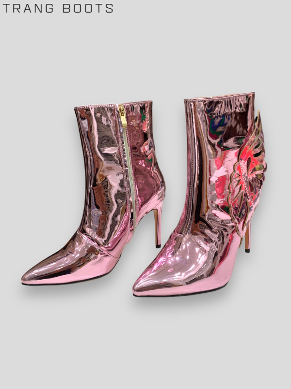 HIGHHEELS BOOTS METALLIC BUTTERFLY