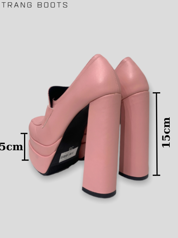 GIÀY CAO GÓT DA MỜ BÍT MŨI GÓT TRỤ