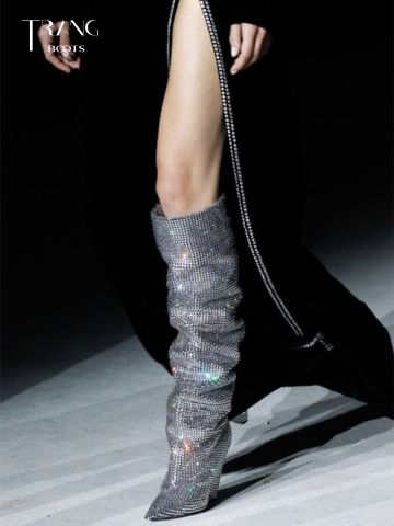 KNEE BOOTS BLING BLING