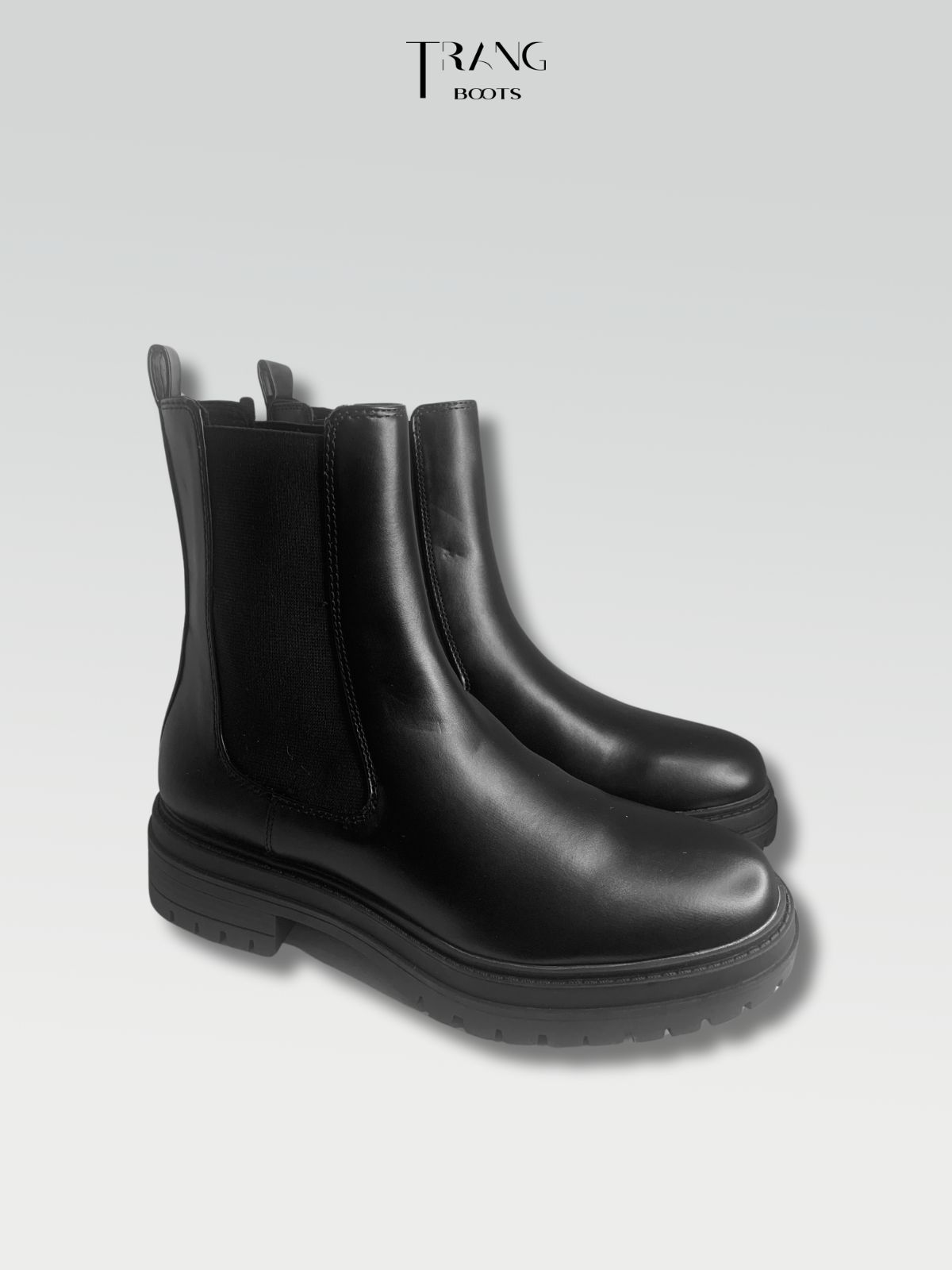 ANINE BING CHELSEA BOOTS LEATHER BLACK - CHELSEA BOOTS DA THẬT MÀU ĐEN CHUN CO RÚT